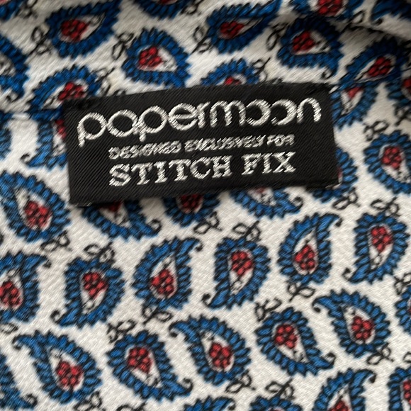 Paper Moon for Stitch Fix blue paisley, sleeveless blouse, size M - Picture 4 of 5